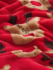 Red Reindeer Matching Family Mens Oversized Blanket Hoodie - Image 8 of 8