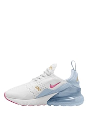 Nike White/Blue/Pink Youth Air Max 270 Trainers - Image 2 of 3