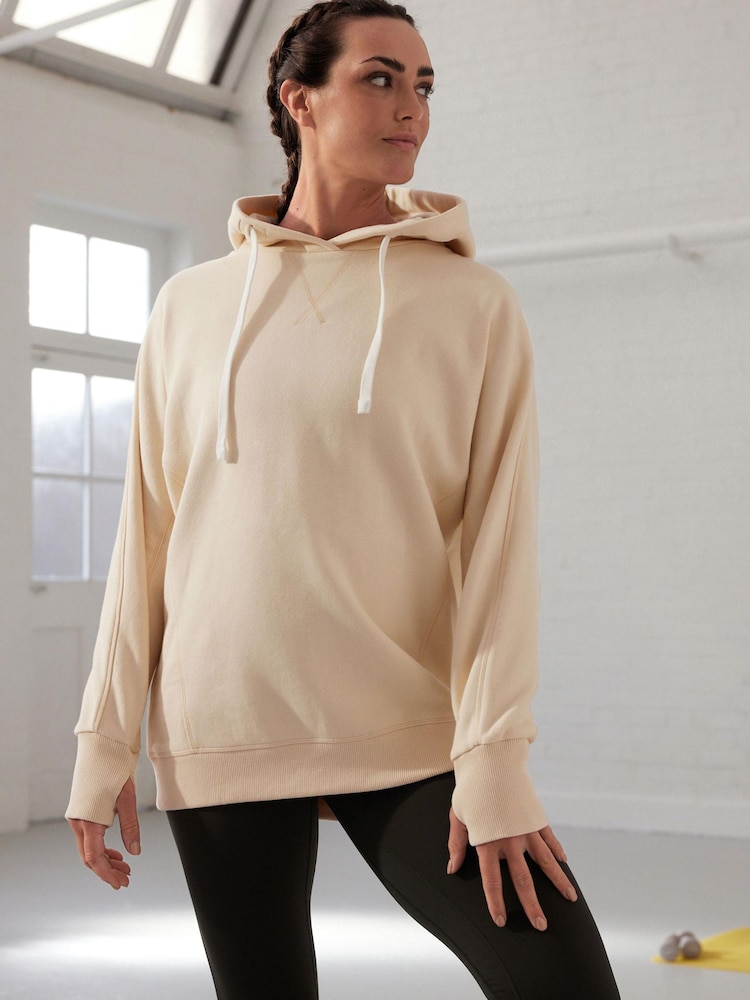 Neutral Cream Active Longline Overhead Hoodie - Image 1 of 5