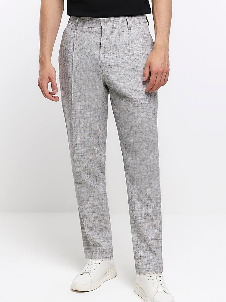 River Island Grey Texture Suit: Trousers - Image 1 of 6 River Island Grey Texture Suit: Trousers - Image 1 of 6