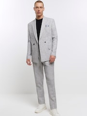 River Island Grey Texture Suit: Trousers - Image 3 of 6