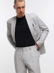 River Island Grey Texture Suit: Trousers - Image 4 of 6