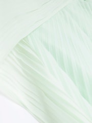 River Island Plus Green Pleated Cape Maxi Dress - Image 5 of 5