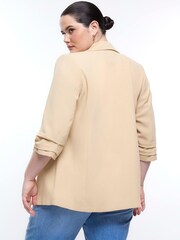 River Island Beige Pleated Sleeve Blazer - Image 2 of 3