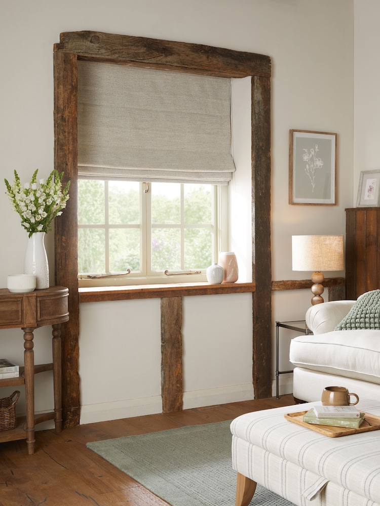 Natural Ready Made Textured Fleck Roman Blind - Image 1 of 6