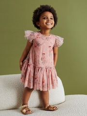 Pink Sequin Embellished Mesh Party Dress (3mths-7yrs) - Image 2 of 6