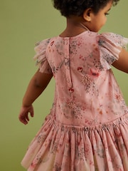 Pink Sequin Embellished Mesh Party Dress (3mths-7yrs) - Image 3 of 6