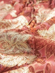 Coral Pink Metallic V-Neck Maxi Chiffon Dress - Image 6 of 6