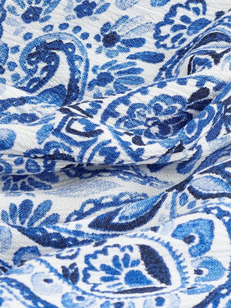 Blue Paisley Print Wide Leg Jumpsuit - Image 7 of 7 Blue Paisley Print Wide Leg Jumpsuit - Image 7 of 7