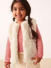 Cream Faux Fur Gilet (3mths-7yrs) - Image 1 of 6