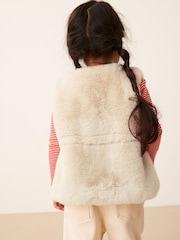 Cream Faux Fur Gilet (3mths-7yrs) - Image 3 of 6