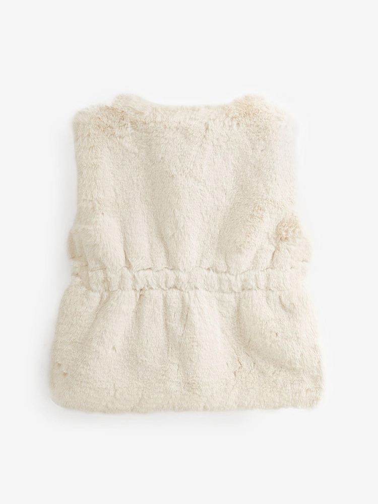 Cream Faux Fur Gilet (3mths-7yrs) - Image 6 of 6