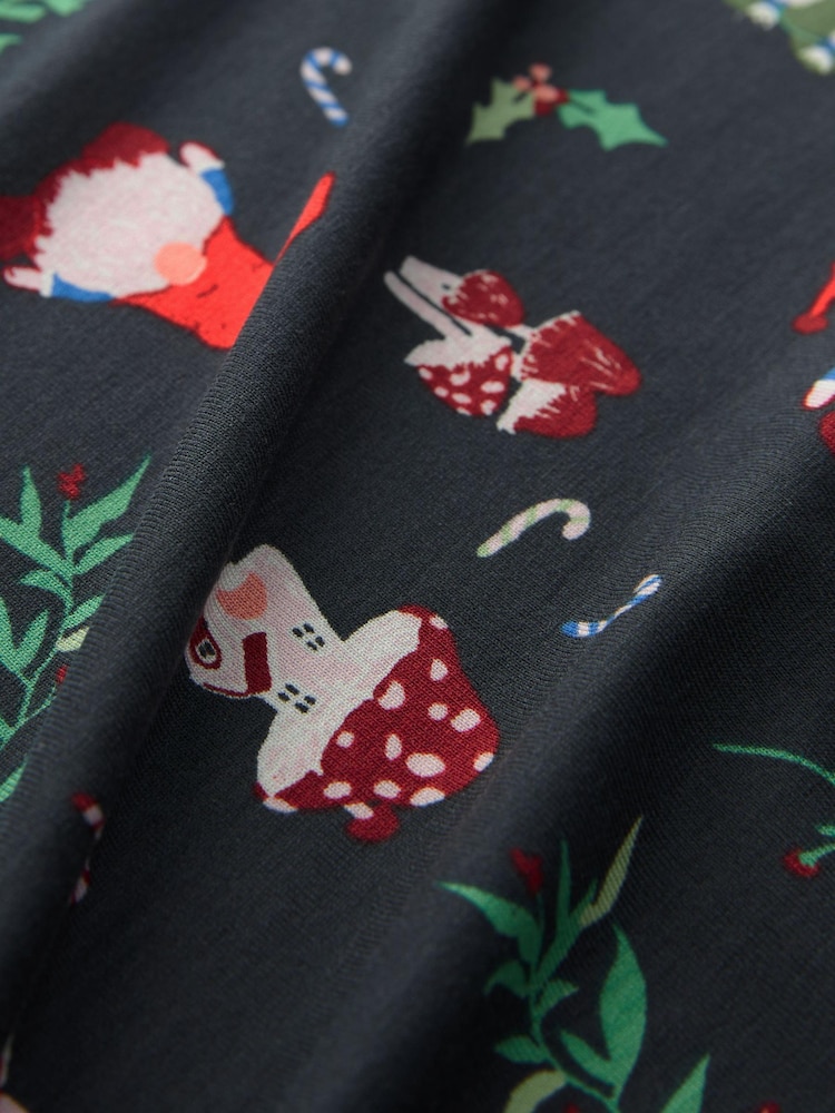 Navy Graphic Long Sleeve Novelty Christmas Swing Dress - Image 3 of 3 Navy Graphic Long Sleeve Novelty Christmas Swing Dress - Image 3 of 3