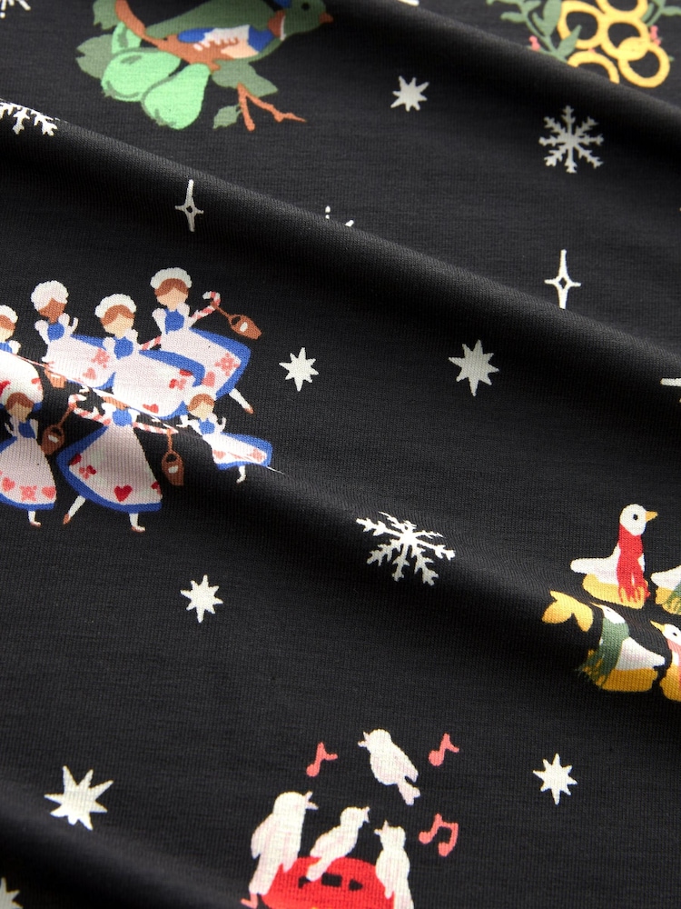 Black Graphic Long Sleeve Novelty Christmas Swing Dress - Image 5 of 5 Black Graphic Long Sleeve Novelty Christmas Swing Dress - Image 5 of 5