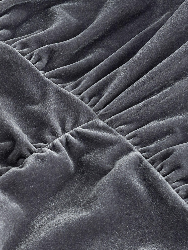 Blue/Grey Velvet Midi Dress - Image 6 of 6