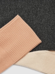 Reiss Camel/Charcoal Edina Relaxed Wool-Cashmere Blend Roll Neck Jumper - Image 7 of 7