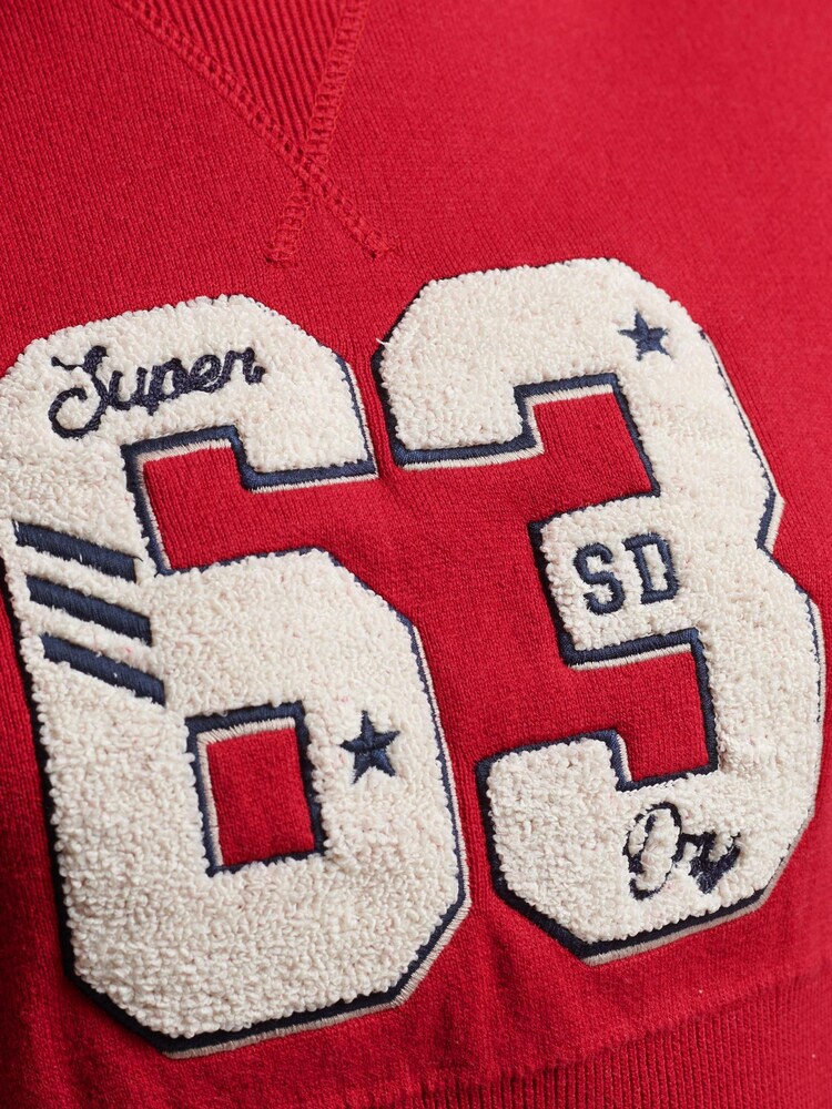 Superdry Red Varsity Crop Crew Jumper - Image 3 of 3