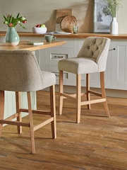 Chunky Weave Mid Natural Wolton Bar Stool - Image 1 of 7