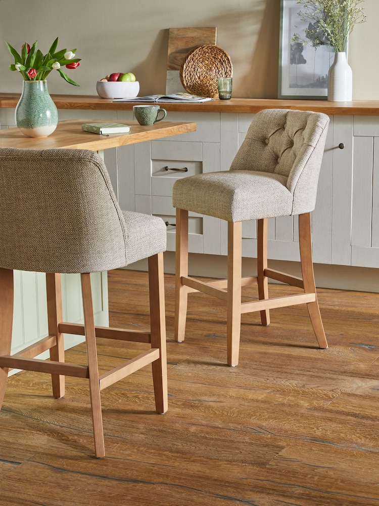 Chunky Weave Mid Natural Wolton Bar Stool - Image 1 of 7
