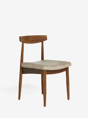 Monza Faux Leather Mink Brown Crosby Dark Wood Leg Dining Chairs Set of 2 - Image 3 of 8