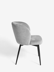 Set of 2 Fine Chenille Mid Grey Otis Carver Arm Dining Chairs - Image 4 of 8