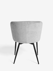 Set of 2 Fine Chenille Mid Grey Otis Carver Arm Dining Chairs - Image 5 of 8