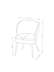Set of 2 Fine Chenille Mid Grey Otis Carver Arm Dining Chairs - Image 8 of 8