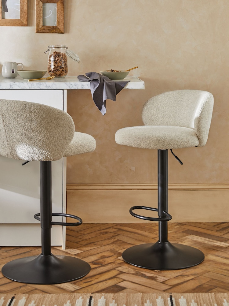 Casual Bouclé Oyster Otis Bar Stool - Image 1 of 8