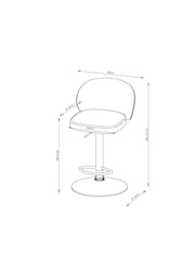 Casual Bouclé Oyster Otis Bar Stool - Image 4 of 8