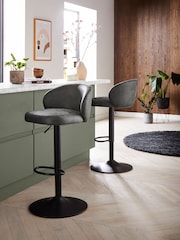 Monza Faux Leather Dark Grey Otis Bar Stool - Image 1 of 8