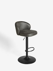 Monza Faux Leather Dark Grey Otis Bar Stool - Image 3 of 8