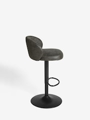 Monza Faux Leather Dark Grey Otis Bar Stool - Image 4 of 8
