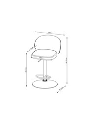 Monza Faux Leather Dark Grey Otis Bar Stool - Image 7 of 8
