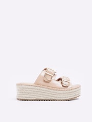 River Island Pink Girls Backless Wedge Espadrille Sandals - Image 1 of 5