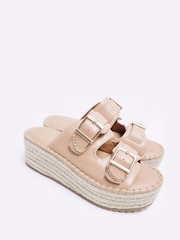 River Island Pink Girls Backless Wedge Espadrille Sandals - Image 2 of 5