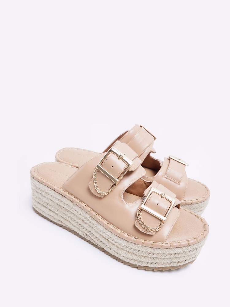River Island Pink Girls Backless Wedge Espadrille Sandals - Image 2 of 5