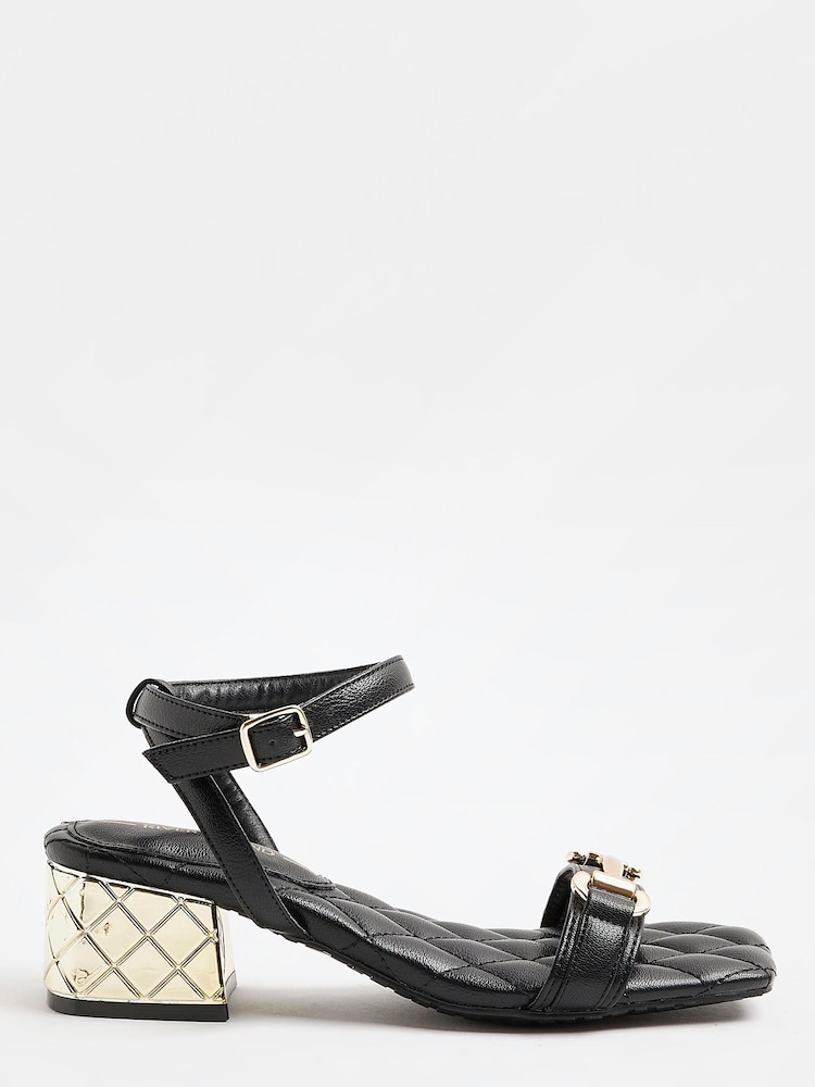 River Island Black Snaffle Block Sandals - Image 1 of 4