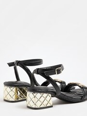 River Island Black Snaffle Block Sandals - Image 3 of 4
