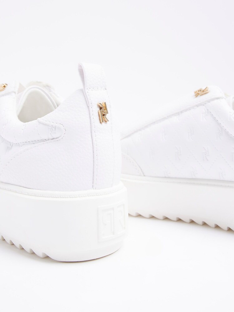 Blanc - Baskets River Island Plimsole en relief - Image 1 de 4