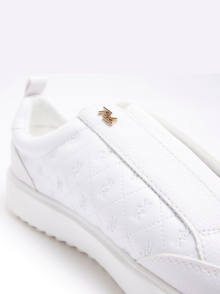 Blanc - Baskets River Island Plimsole en relief - Image 2 de 4