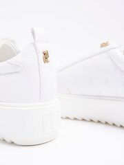 Blanc - Baskets River Island Plimsole en relief - Image 3 de 4