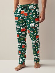 Snoopy Green License Motionflex Cosy Pyjama Bottoms - Image 1 of 6