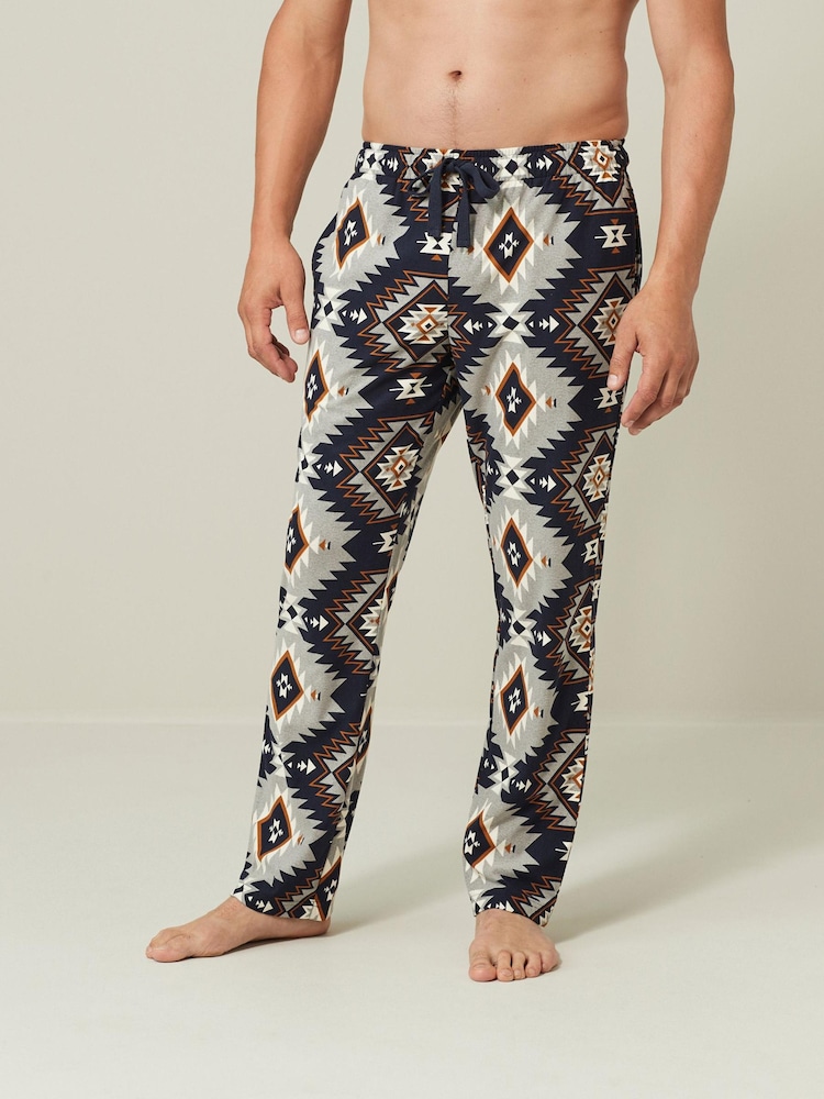 Grau/Marineblau gemustert - Motionflex Kuschelige Pyjamahose - Bild 1 von 7 Grau/Marineblau gemustert - Motionflex Kuschelige Pyjamahose - Bild 1 von 7