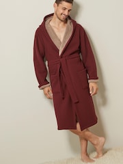Red Borg Lined Hooded Dressing Gown - Image 1 of 7