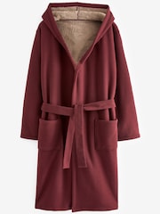 Red Borg Lined Hooded Dressing Gown - Image 5 of 7