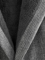 Grey Herringbone Signature Borg Lined Dressing Gown - Image 11 of 11