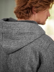 Grey Herringbone Signature Borg Lined Dressing Gown - Image 5 of 11
