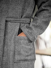 Grey Herringbone Signature Borg Lined Dressing Gown - Image 7 of 11