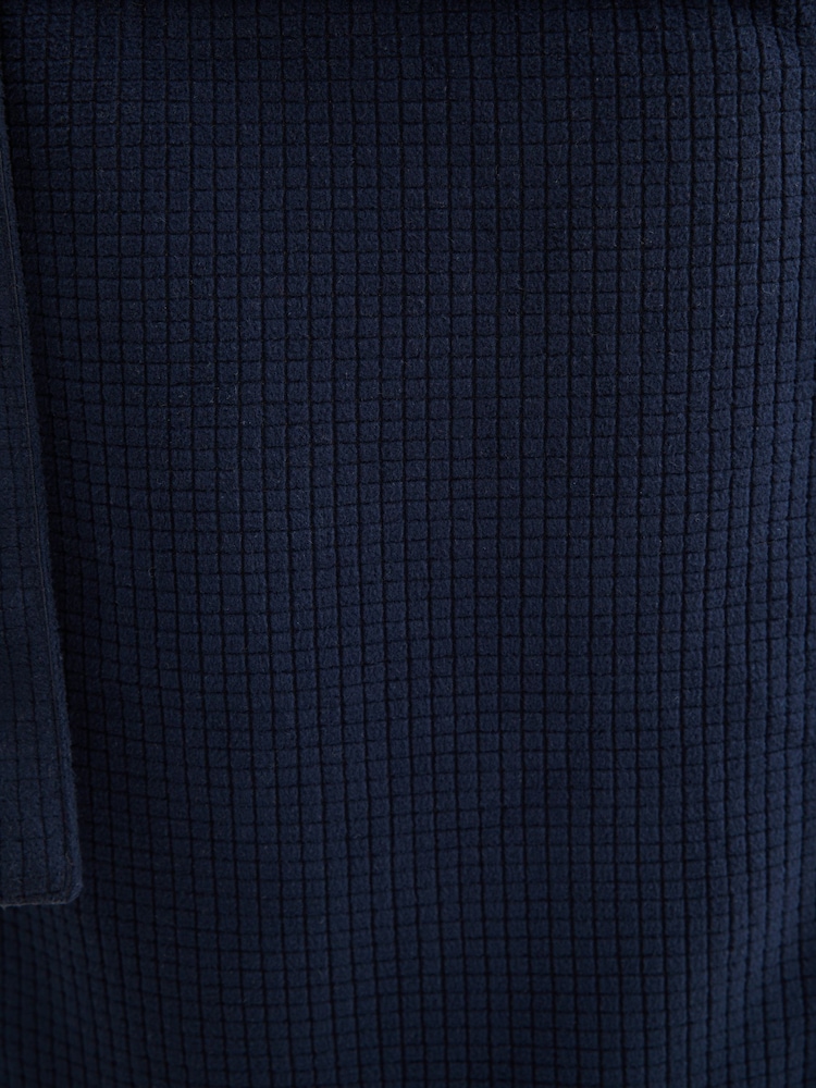 Navy Blue Borg Lined Hooded Dressing Gown - Image 10 of 10
