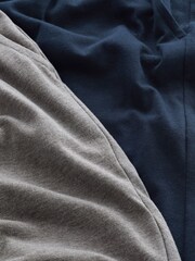 Navy Blue/Grey Open 2 Pack Lasting Fresh Cotton Rich Pyjama Bottoms - Image 11 of 11